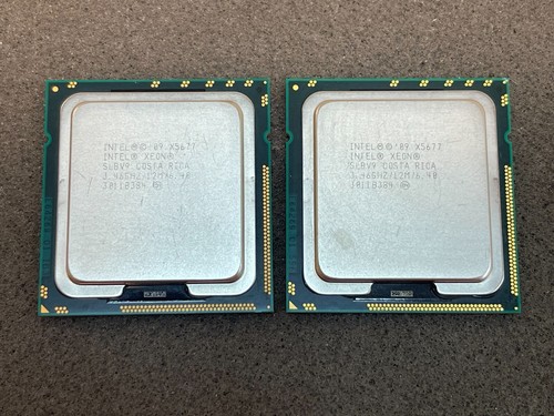 PAIR- 2 pieces: INTEL XEON X5677 QUAD CORE 3.467GHz 12MB LGA1366 PROCESSOR SLBV9