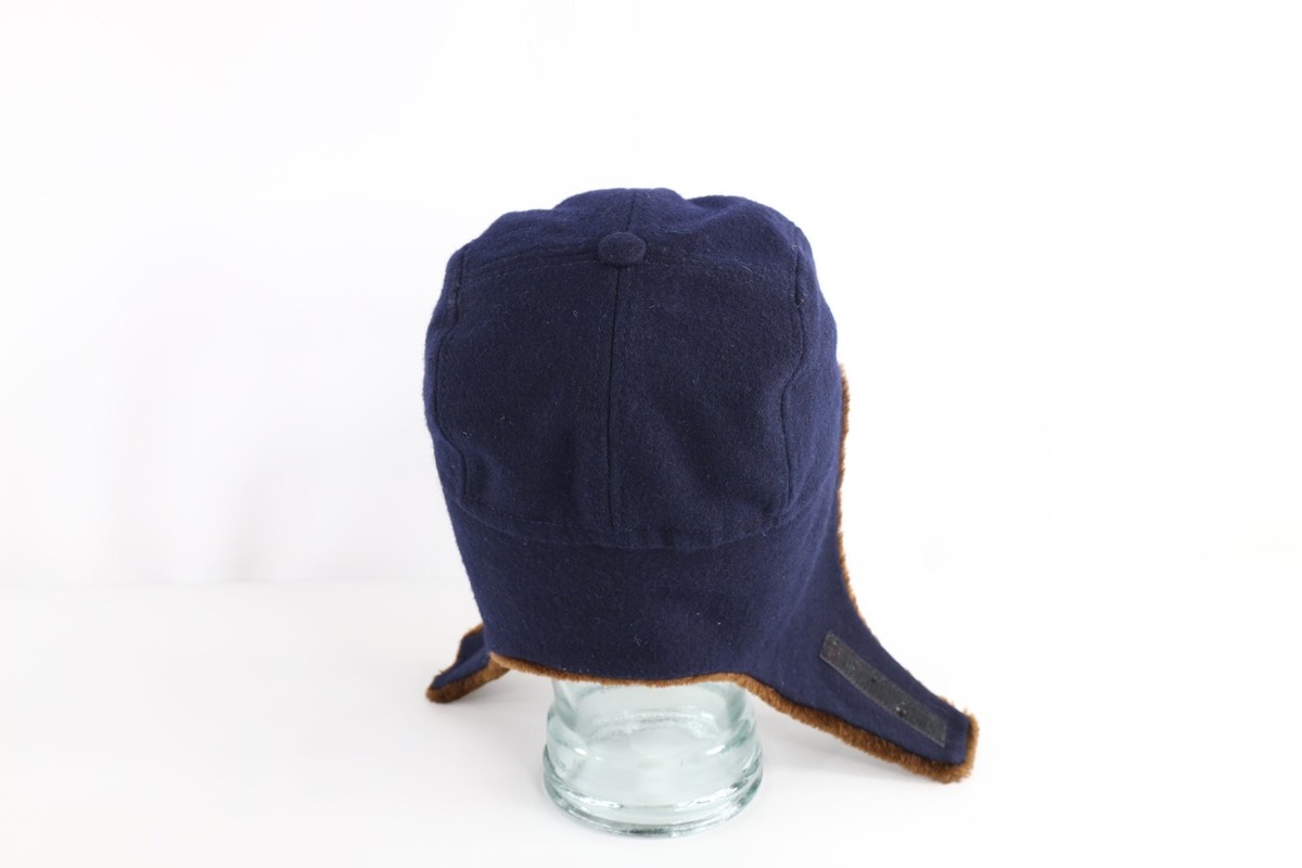 Vintage 90s Perry Ellis Wool Blend Ear Flap Panel Fitted Hat Cap