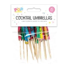20 Cocktail Mocktail Drink Umbrellas Hawaiian Tropical Holiday Beach Party Props
