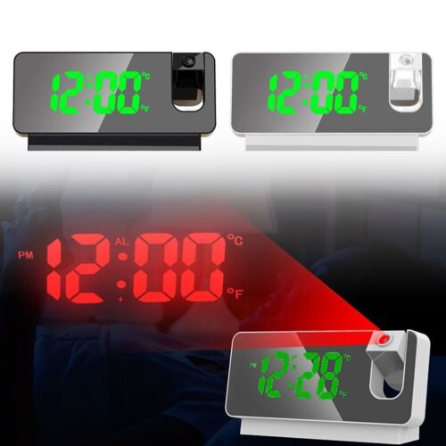 LED Projection Clock with Dual Alarms 12/24H Timer and USB Power Supply - Afbeelding 1 van 37