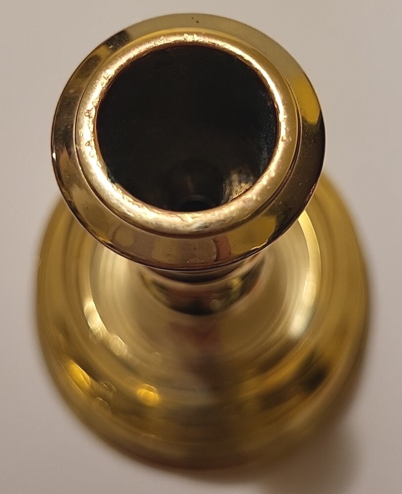 4 Vtg Baldwin Polished Brass Candlesticks Drip Trays, 1 Large, 2 Finger