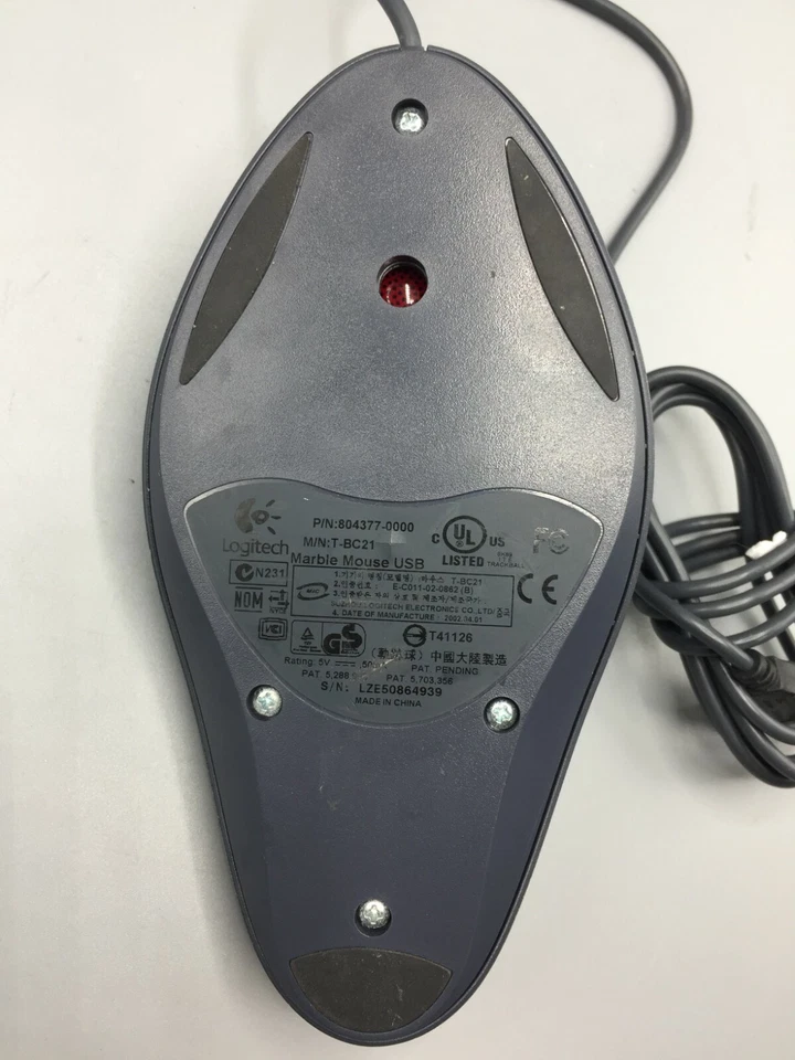 Logitech Ambidextrous Trackman Marble USB T-BC21 Maus Trackball - Bild 2 von 3