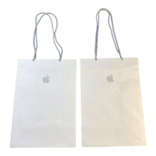 Shopping Bags APPLE LOGO Apple Store Shopping Retail White BAGS Lot Of 2