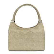 Stuart Weitzman Beige Gloss Checked Dotcom Napa Bag Handbag Tote