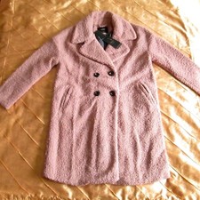 ONLY MANTEL BASIC MIT WOLLE LONG WOOL COAT BOUCLE BAROQUE ROSE ROSA L, 40 NEU