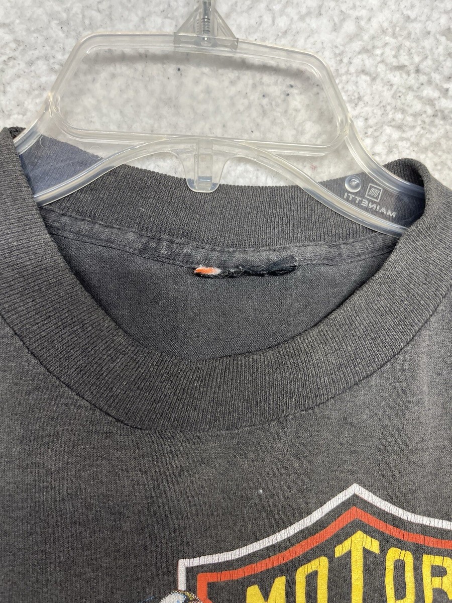 Vintage Harley Davidson 3D Emblem Shirt Mens Large Black 1990