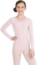 Capezio 274709 Girls' Team Basic Long Sleeve Leotard, Pink, Large 12-14