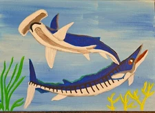 Shark Painting Fish Original Art Shark Painting Fish Original Art " Ocean Art