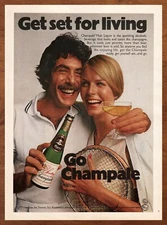 1975 Champale Malt Liquor Vintage Print Ad/Poster Tennis 70s Man Cave Bar Art