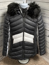 Steve Madden Ladies Puffer Jacket Winter Coat Faux Fur Hood Padded Medium