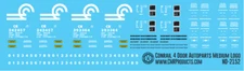 N Scale - Conrail 4 Door Autoparts Box Car Medium Logo Decals