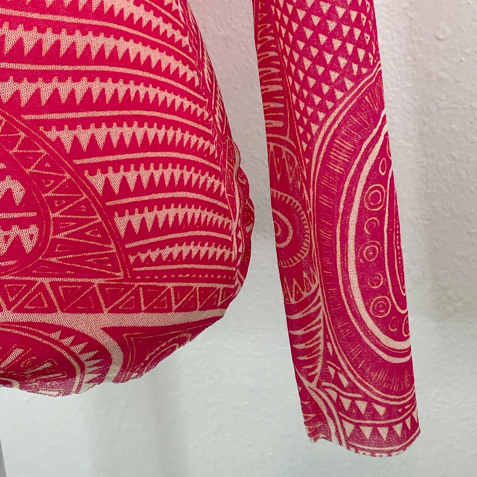 Top Jean Paul Gaultier Soliel Malla Nuevo con Etiquetas Talla S Manga Larga Rosa Twist Fuzzi Italia Foto 3 de 4