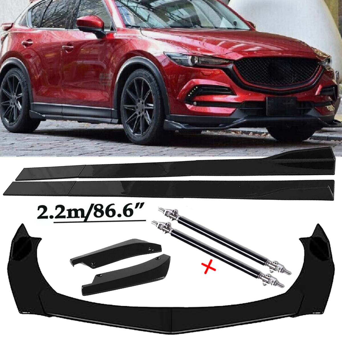 Front Bumper Lip Spoiler Splitter Car Body Rear For Mazda CX3 CX