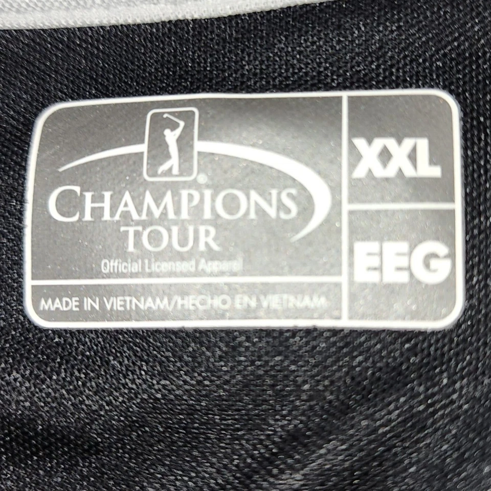 Champions Tour Polo Golf Shirt Mens XXL Black with Diamond Design Short Sleeve - Image 3 of 4