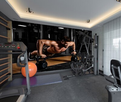 3D Push Up Exercise ZHUA12980 Wallpaper Wall Murals Removable Self-adhesive Amy