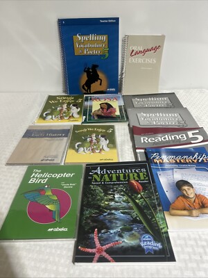Abeka 5th Grade Homeschool LOT OF 9 BOOKS & 3 NEW AUDIO CD FROM STARTER KIT