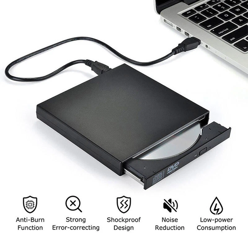 Slim External CD/DVD Drive USB 3.0 Player Burner Reader Writer for Laptop PC MAC
