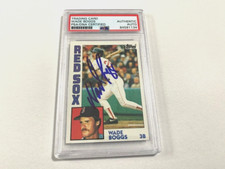 Wade Boggs autograph signed 1984 Topps baseball card PSA HOF Boston Red Sox