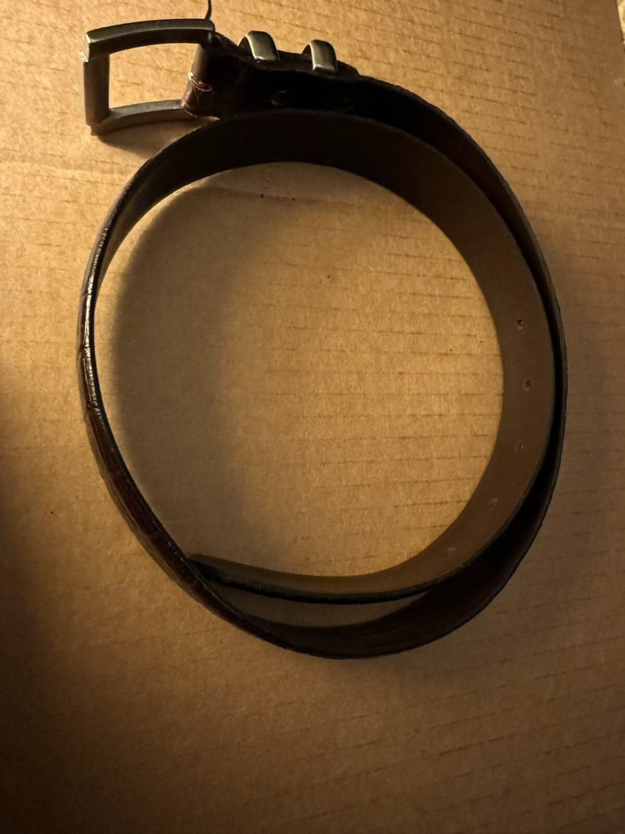 Pelletteria G4 Brown Genuine Leather Belt W/ Silver Buckle Size M