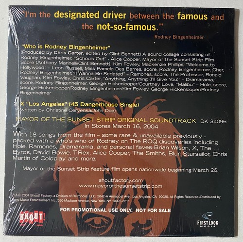 RODNEY BINGENHEIMER Mayor of Sunset Strip Sampler "X" Los Angeles NEU 2 Track CD - Bild 2 von 2