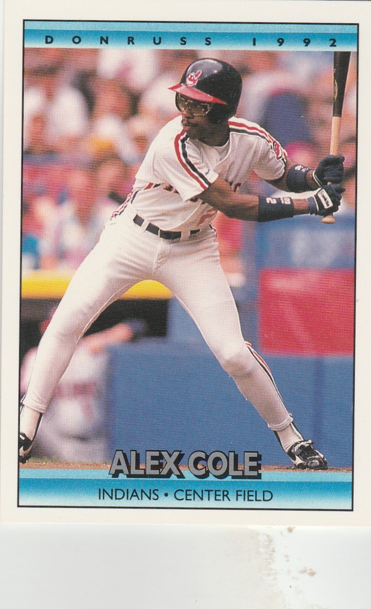 FREE SHIPPING-MINT-1992 Donruss #220 Alex Cole Cleveland Indians Baseball Card