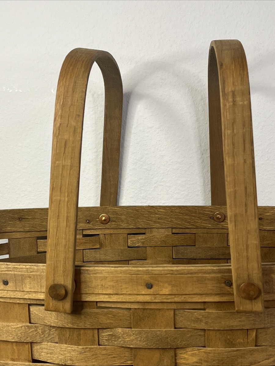 Longaberger 1983 Woven Rectangle Double Wood Handle Basket 11