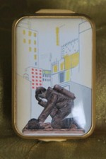Halcyon Days 9-11 Fireman at Prayer Enamel Trinket Box