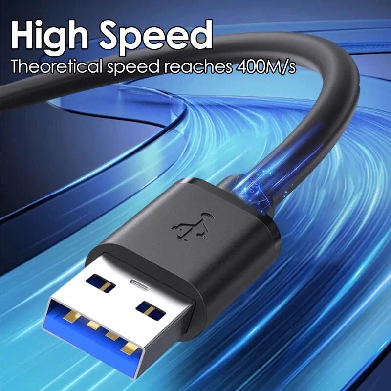 USB 3.0 A Male to A Cable Lot Data Transfer Super Speed Power Charger Metal 3FT - Image 4 of 4