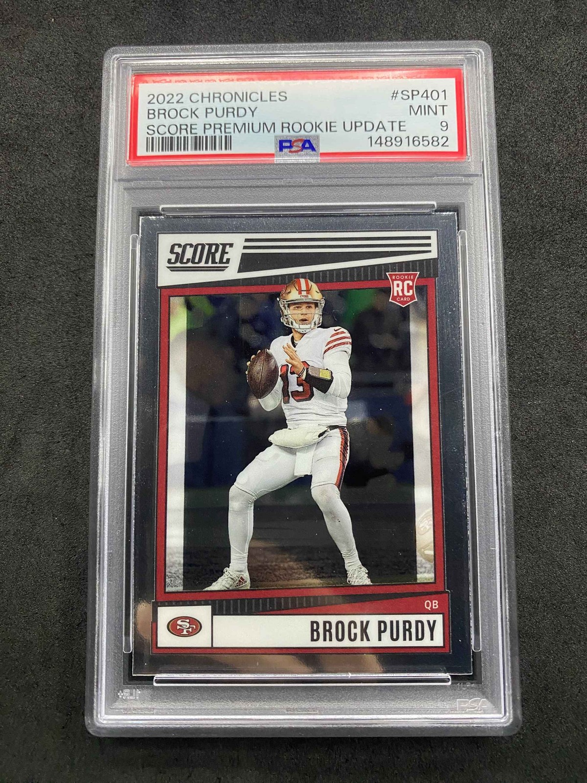2022 Chronicles Score Premium Rookie Update Brock Purdy RC Rookie PSA9 MINT9