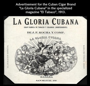 Cuban Advertisement of "LA GLORIA CUBANA" Cigars. Havana Collectibles