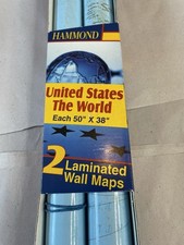 Hammond United States  The World Laminated Wall Maps 50"X38" Set of Two