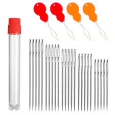 30 PCS Leather Needles for Hand Stitching Large Eye Sewing Needles Heavy Duty...