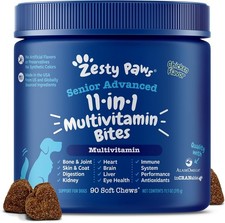 Zesty Paws Senior Advanced 11-in-1 Multivitamin Soft Chews Chicken 90 Ct