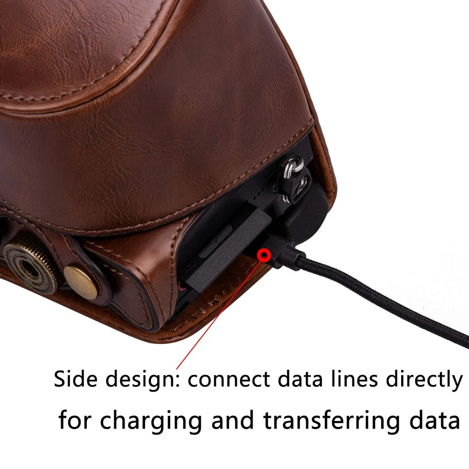 Funda XEVN para sony a6400,para funda sony a6300,Pu Premium Cuerpo Completo Cuero Cámara... Foto 4 de 4