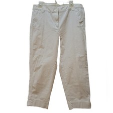 Talbots Straight White Stretch Pants 14 Women's