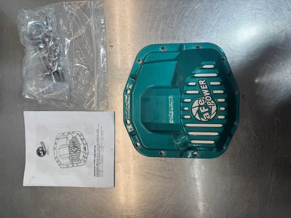 aFe Power 46-71030B серия Pro алюминиевая крышка переднего дифференциала конфетный бирюзовый цвет - Изображение 4 из 4