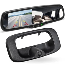 EWAY Tailgate Handle Backup Reverse Camera with 4.3 inch Rear View Mirror Mon...