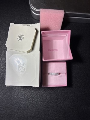 Swarovski Matrix Ring, Baguette Cut, White, Silver Tone Finish 5714334 Size 7