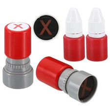 Letter Stamps Self Inking 2 Pack Character X Alphabet Teacher Stamp, Red Ink