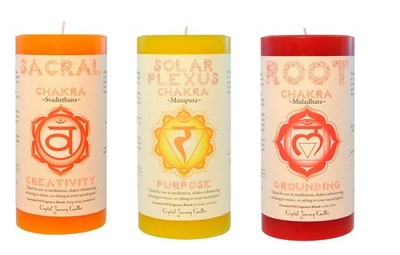 Pillar Chakra Candles - Bundle of 3 (Sacral, Solar Plexus, Root)