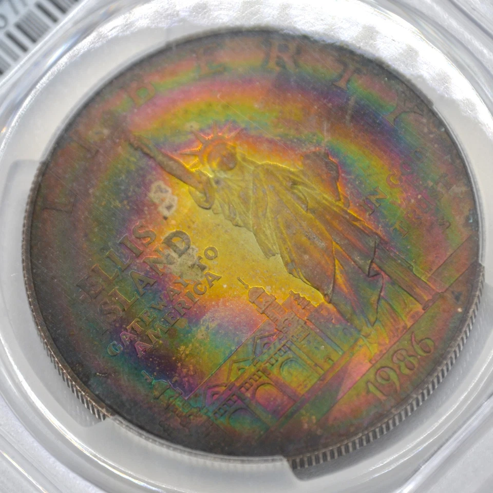 1986-S $1 Statue of Liberty Commemorative Dollar PCGS PR67 - Gorgeous Toning - Image 3 of 4