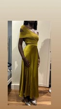 Ted baker Mustard yellow knit silk satin dress