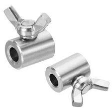 7mm Hole Wire Rope Clips, 2Pcs Single Hole Wire Clamps Butterfly Screws, Silver