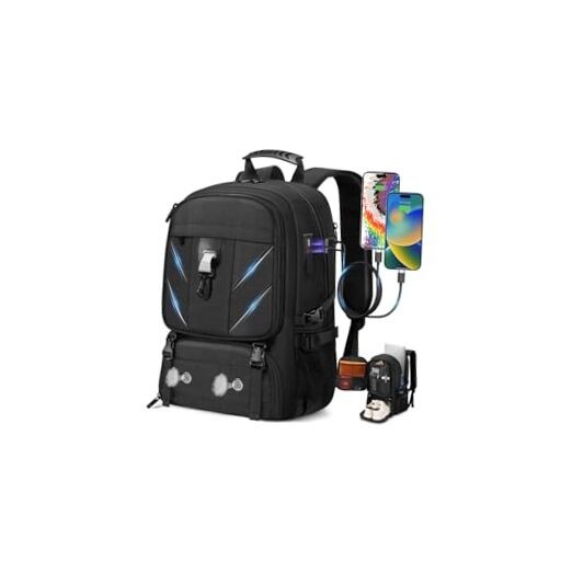 17.3 Inch Water Resistant Travel Laptop Backpack with Shoe Compartment Anti-Theft Design
