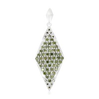 Cavill SilberanhäNger Damen 925 Sterling Platin GrüNe Diamanten 1,49Ct Schmuck