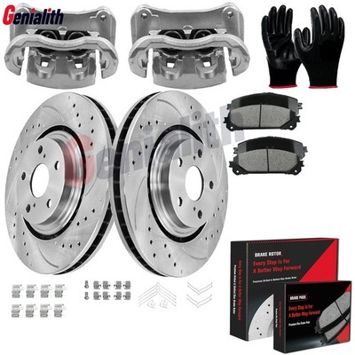 Front Disc Rotors Calipers Ceramic Pads for Toyota Sienna Highlander Lexus RX350