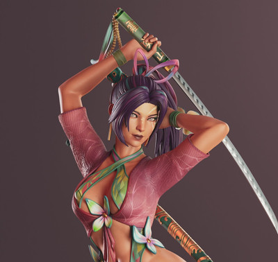 Psylocke, Breezy Butterfly, Marvel, 1/4-1/24, Figur, Unbemalt, 3D-Druck, Statue