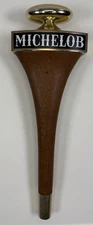 Vintage Michelob Beer Tap Handle 12" Gold Tone Knob Wooden Bar Man Cave Big Logo