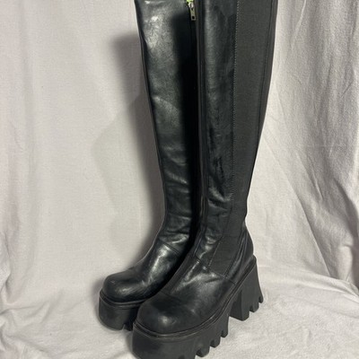 FOR YOU CHUNKY PLATFORM KNEE HIGH BOOTS Lamoda Goth