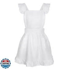 JASGOOD Women's Apron Kitchen Cooking Aprons with Pockets Vintage Maid Aprons